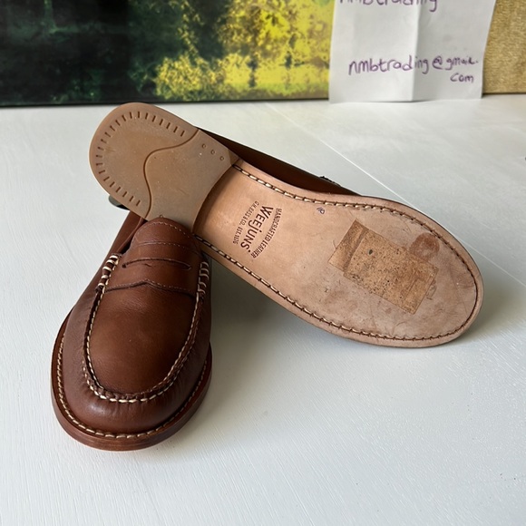 🇺🇸Weekjuns G.H. Bass & co handcrafted size 9.5M brown leather classic moccasins - Picture 9 of 16
